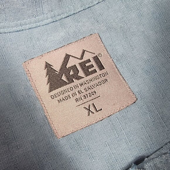 REI Mens XL Blue Short Sleeve Button Up Shirt Casual Camping Outdoor Summer - Picture 3 of 13